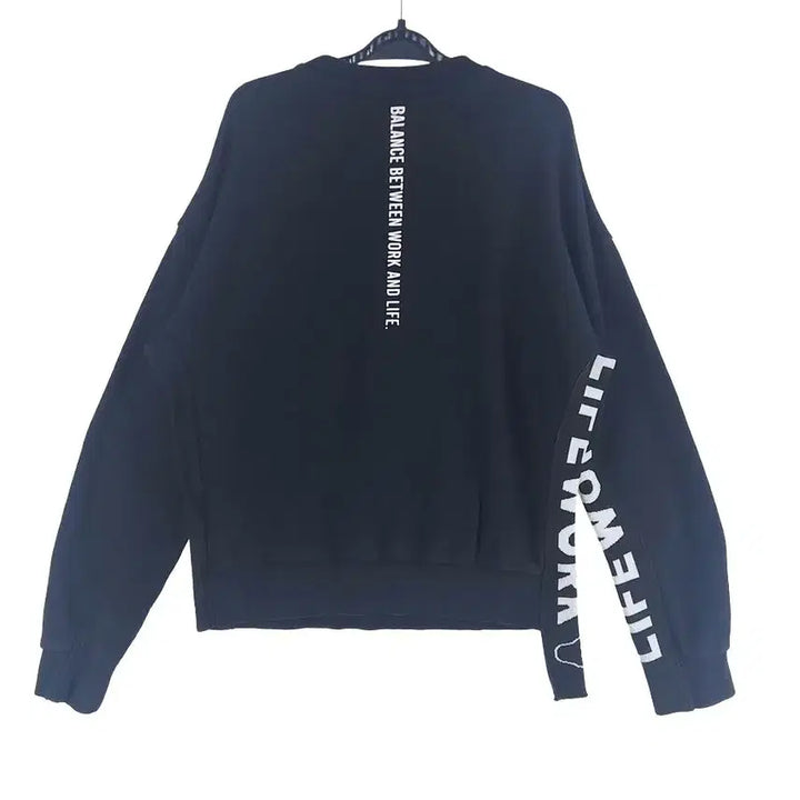[BUNJANG] Life Work Black Asymmetric Sweatshirt / [여F]라이프워크 블랙 비대칭 스웻[63-077]/레이디블루
