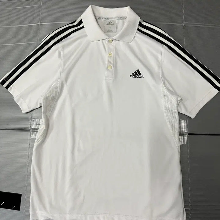 [BUNJANG] Adidas Logo Short Sleeve Polo Shirt (White) / 아디다스 로고 반팔 카라티 화이트 95