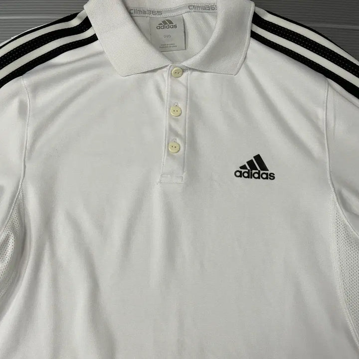 [BUNJANG] Adidas Logo Short Sleeve Polo Shirt (White) / 아디다스 로고 반팔 카라티 화이트 95