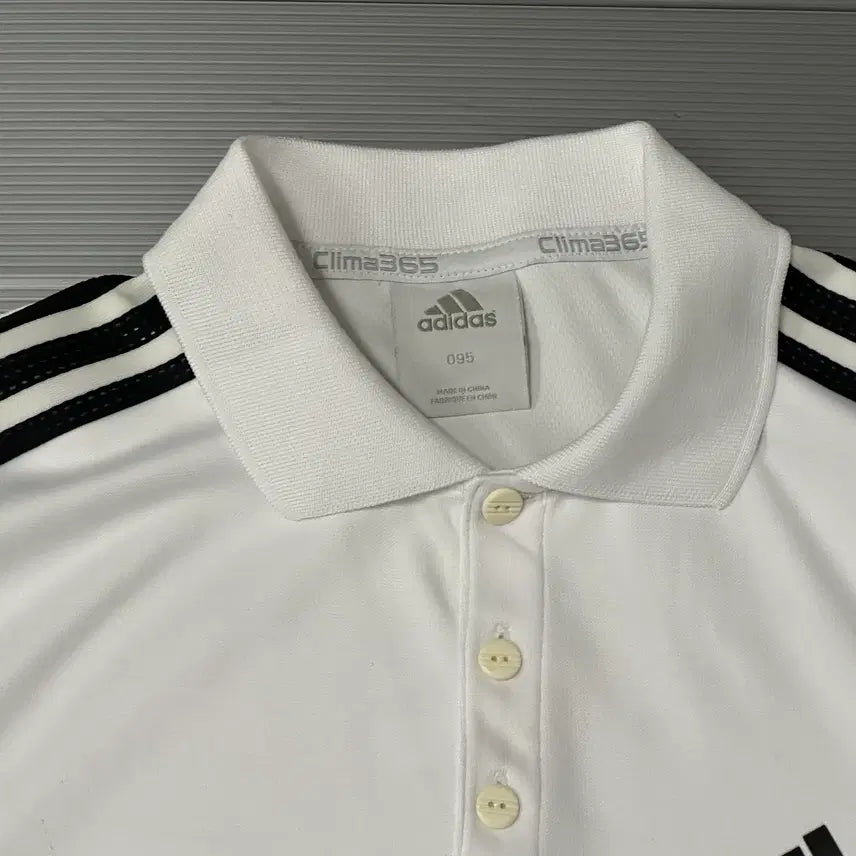 [BUNJANG] Adidas Logo Short Sleeve Polo Shirt (White) / 아디다스 로고 반팔 카라티 화이트 95