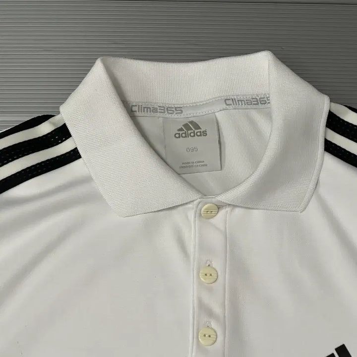 [BUNJANG] Adidas Logo Short Sleeve Polo Shirt (White) / 아디다스 로고 반팔 카라티 화이트 95