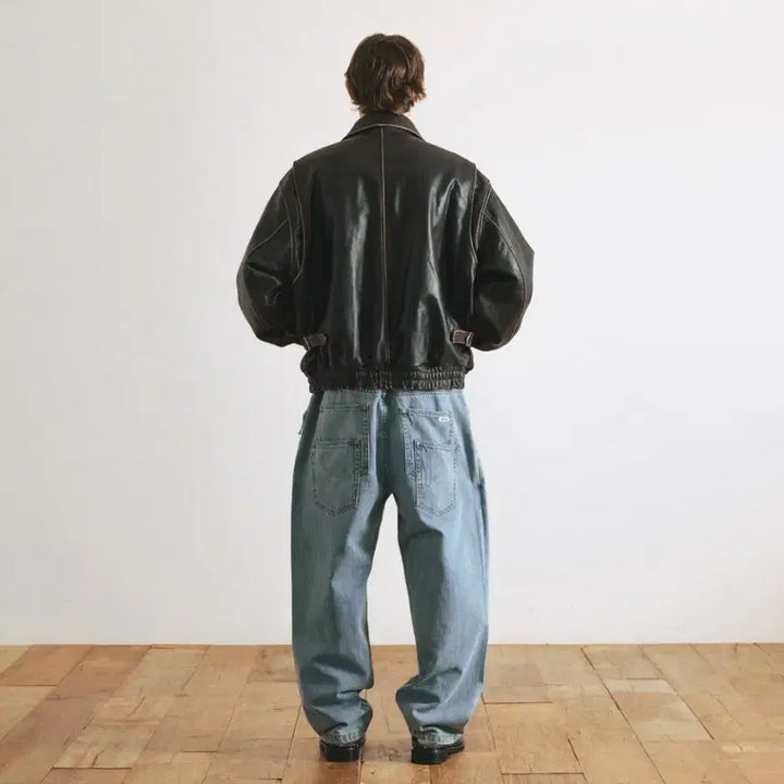 [BUNJANG] OS Anglan Leather Jacket Brown / [os] 앵글런 레더자켓 브라운