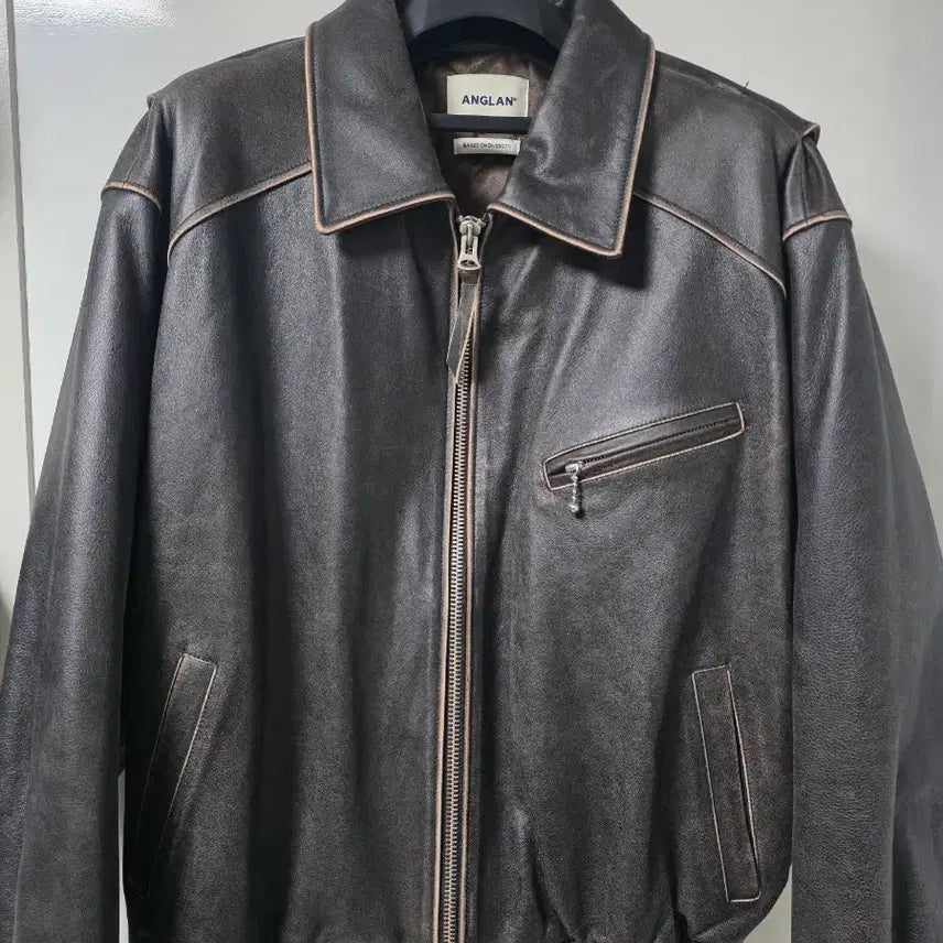 [BUNJANG] OS Anglan Leather Jacket Brown / [os] 앵글런 레더자켓 브라운