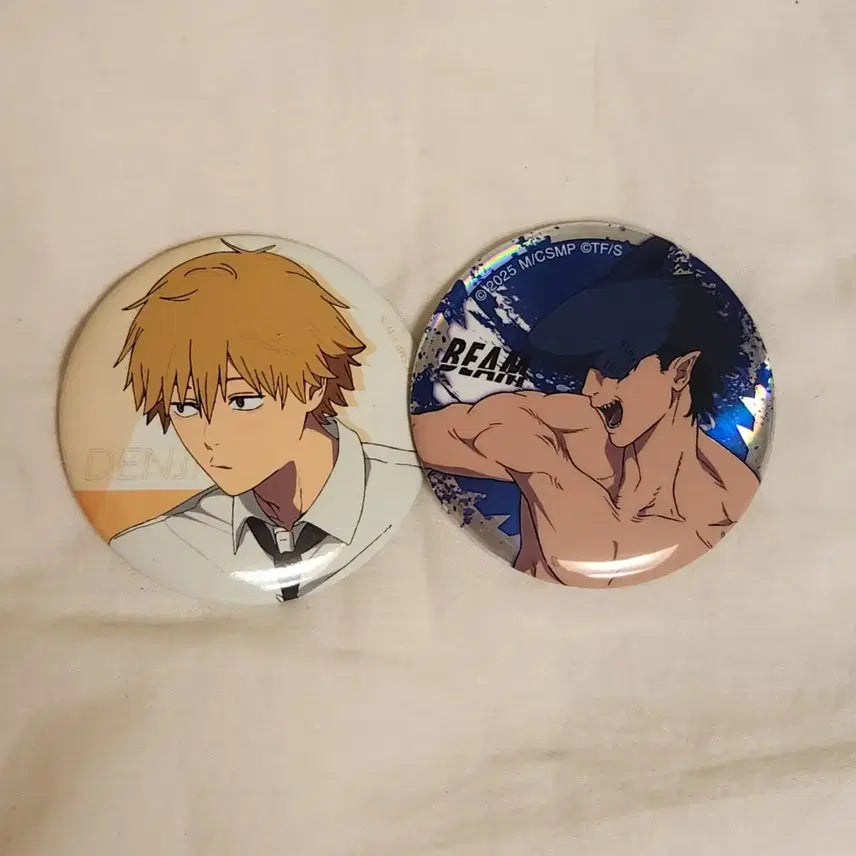 [BUNJANG] Chainsaw Man Denji &amp; Beam Can Badge Bundle Set / 체인소맨 덴지&amp;빔 캔뱃지 일괄
