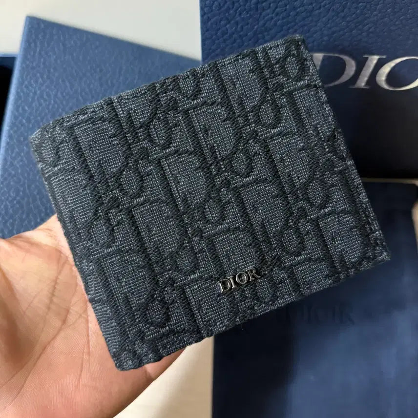 [BUNJANG] Dior Oblique Bi-fold Wallet Black / [26/새상품급] 디올 오블리크 반지갑 블랙