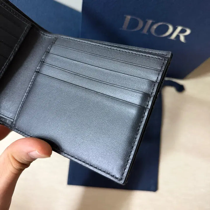 [BUNJANG] Dior Oblique Bi-fold Wallet Black / [26/새상품급] 디올 오블리크 반지갑 블랙