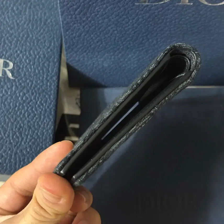[BUNJANG] Dior Oblique Bi-fold Wallet Black / [26/새상품급] 디올 오블리크 반지갑 블랙