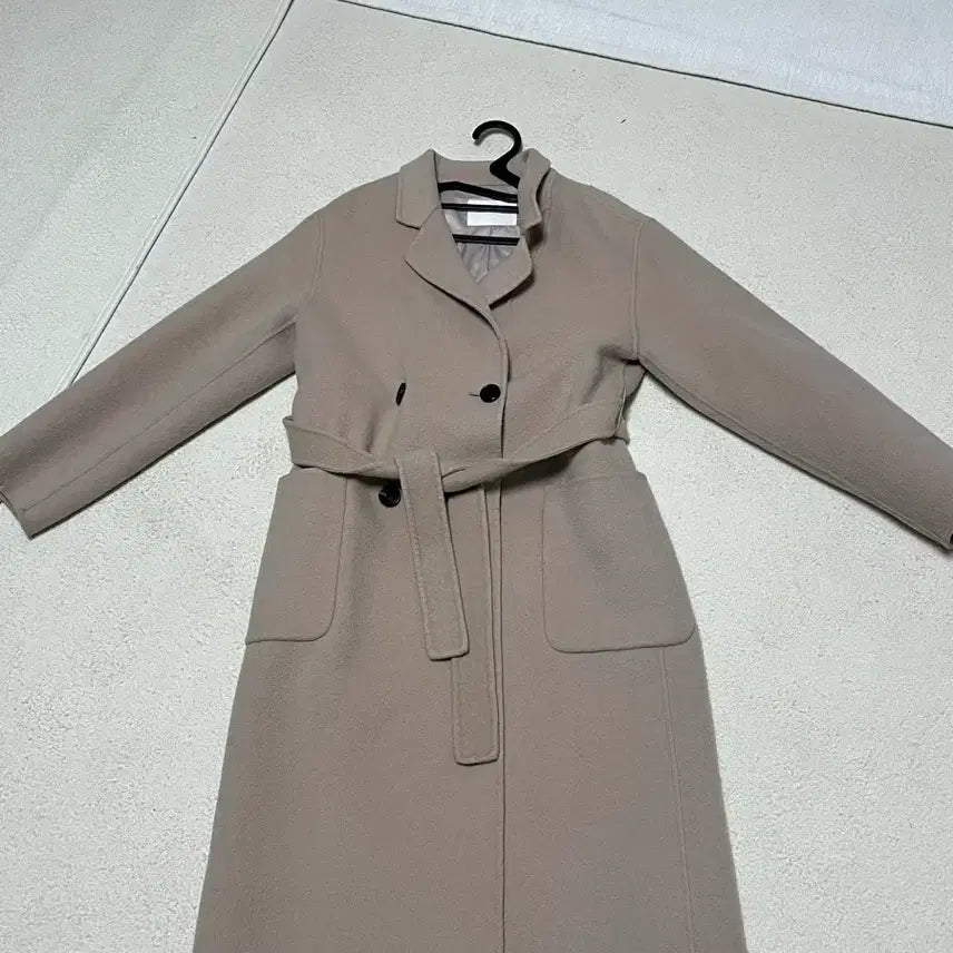 [BUNJANG] Pureuda Beige Wool Coat for Women / 퓨어다 베이지색 여성 울코트