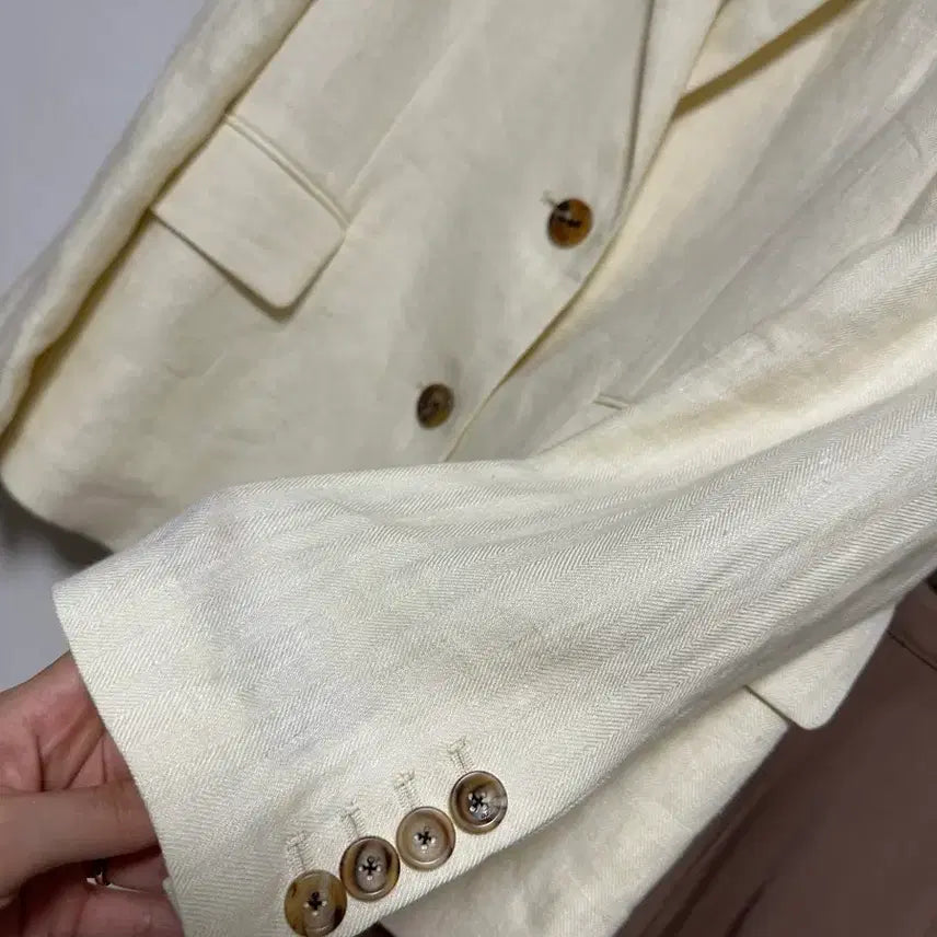 [BUNJANG] Atelier Linen Herringbone Two-Button Jacket / 아떼 린넨 헤링본 투버튼 자켓