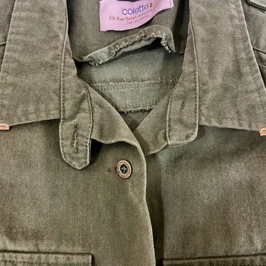 [BUNJANG] Military Jacket with Cubic Embellishments / 큐빅 장식 밀리터리 자켓