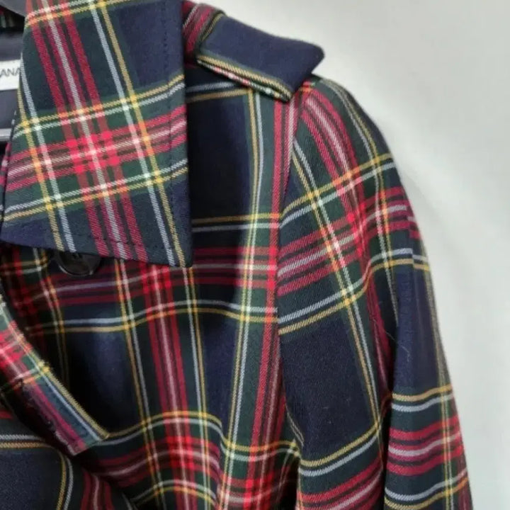 [BUNJANG] D&amp;G Check Pattern Trench Coat / D&amp;G체크 패턴 벨트 트렌치 코트