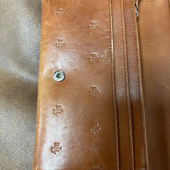 [BUNJANG] LAUREN RALPH LAUREN Vintage Brown Leather Bi-fold Wallet / 랄프로렌 로렌 여성 빈티지 브라운 레더 중지갑