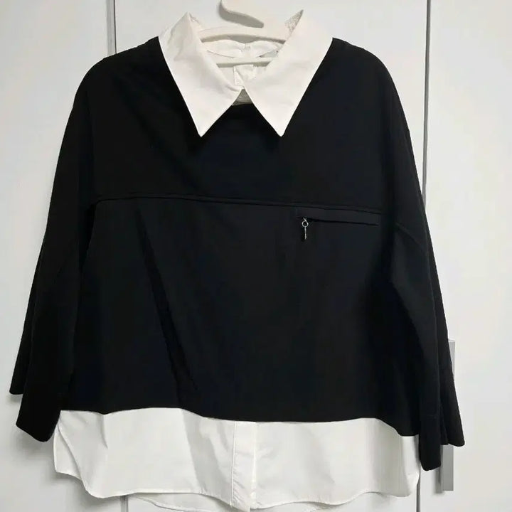 [BUNJANG] Layered Style Blouse Shirt (Black, M) / 블랙 레이어드 스타일 블라우스 셔츠 M 새상품