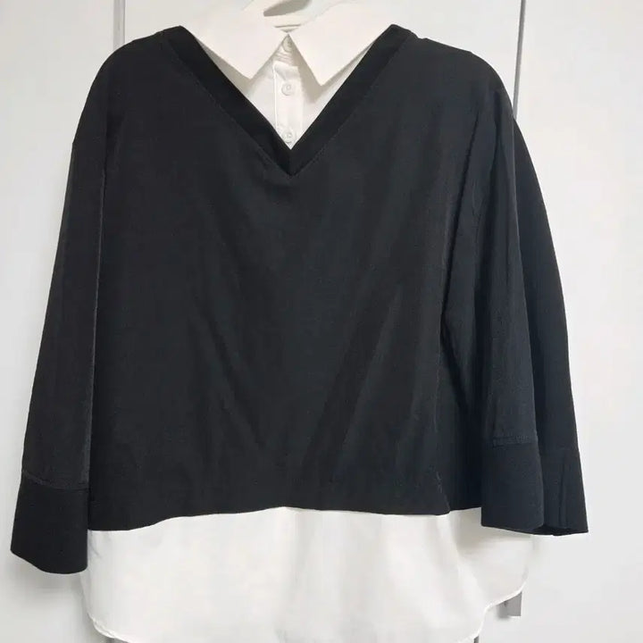 [BUNJANG] Layered Style Blouse Shirt (Black, M) / 블랙 레이어드 스타일 블라우스 셔츠 M 새상품
