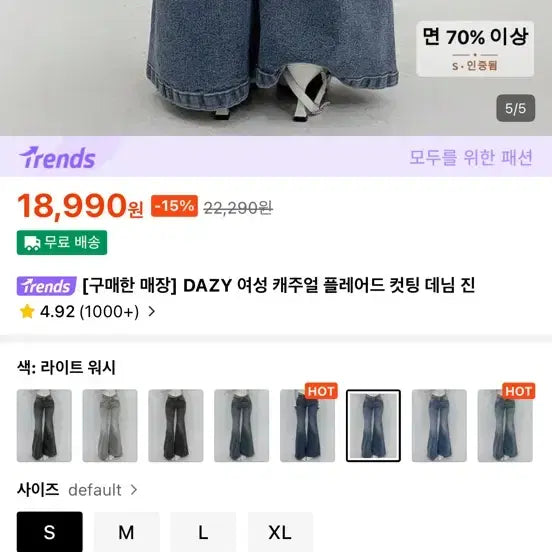 [BUNJANG] Bootcut Denim Pants / 부츠컷 데님 팬츠 청바지 연청바지