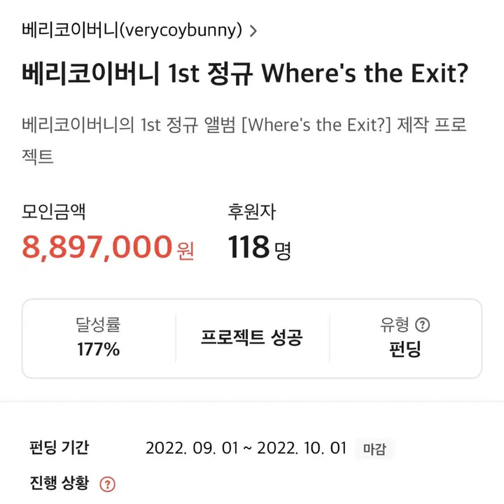 [BUNJANG] Verycoybunny Where Is The Exit? CD (Signed) / [싸인반] 베리코이버니 where is the exit? CD