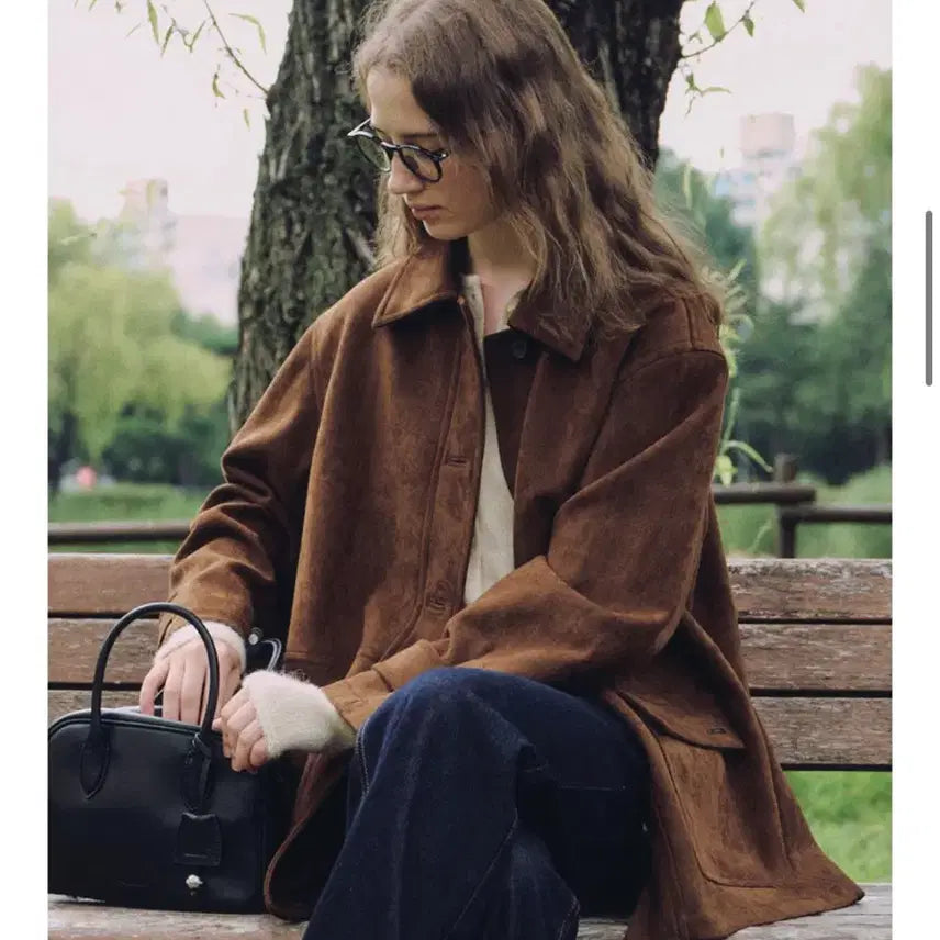 [BUNJANG] Ostkaka Suede Half Jacket Brown / 오스트카카 스웨이드 하프 자켓 브라운