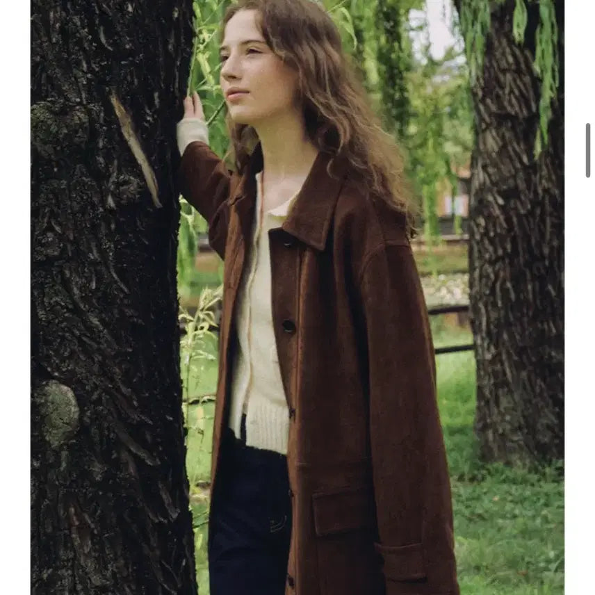 [BUNJANG] Ostkaka Suede Half Jacket Brown / 오스트카카 스웨이드 하프 자켓 브라운