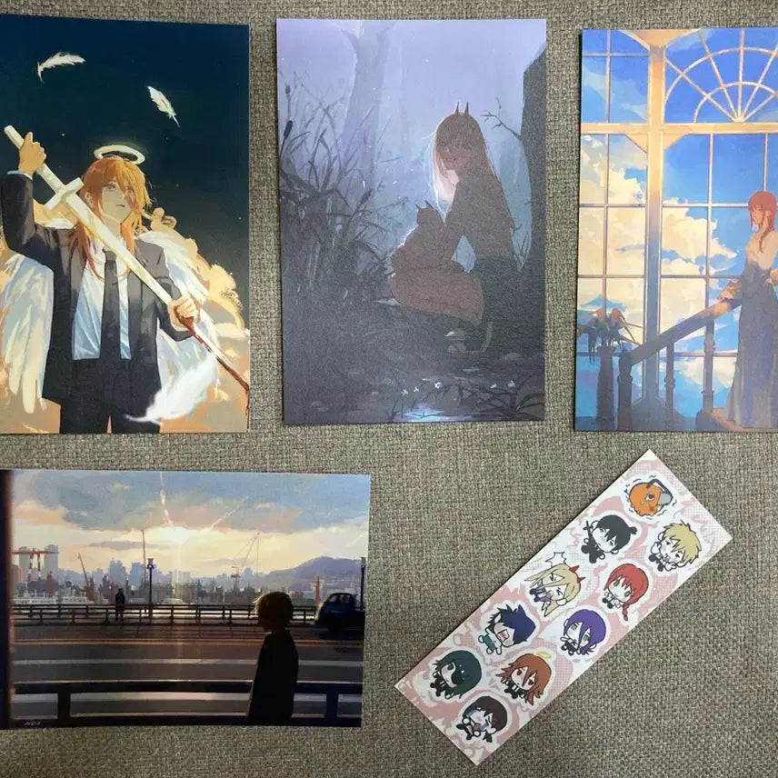 [BUNJANG] Chain saw Man Reze Edition Bundle Set Postcard &amp; Sticker / [일괄] 체인소맨 레제편 null님 눌님 엽서 김부록님 스티커