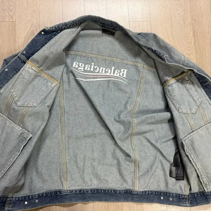 [BUNJANG] Balenciaga Gaffer Denim Jacket Blue Wash Size 3 / [3] 발렌시아가 개퍼 데님 중청 자켓