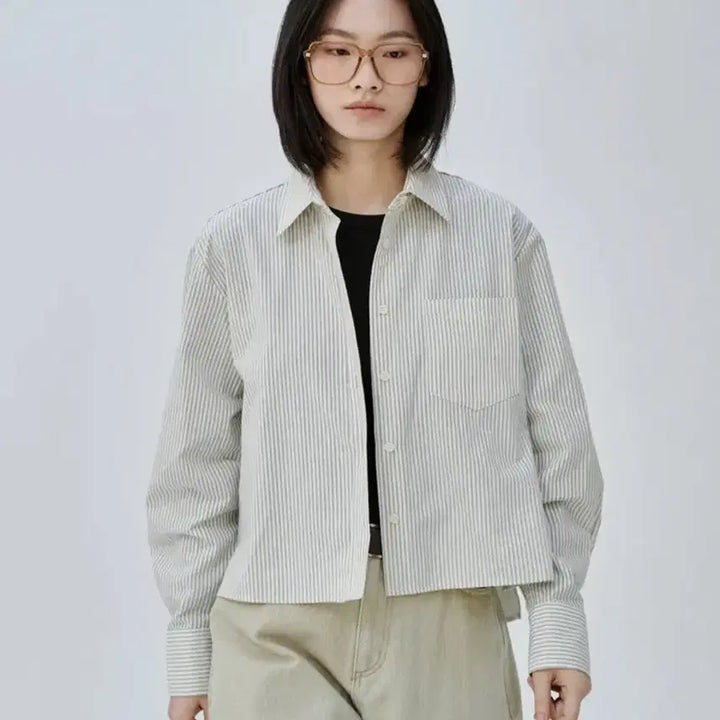 [BUNJANG] MAROB 4123 Crop Stripe Shirt Cream / 원가105730원| 무신사 마롭 4123 크롭 스트라이프 셔츠 크림 FR