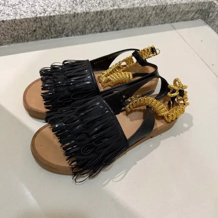 [BUNJANG] Balenciaga Gold Chain Ankle Strap Sandals / 발렌시아가 샌들