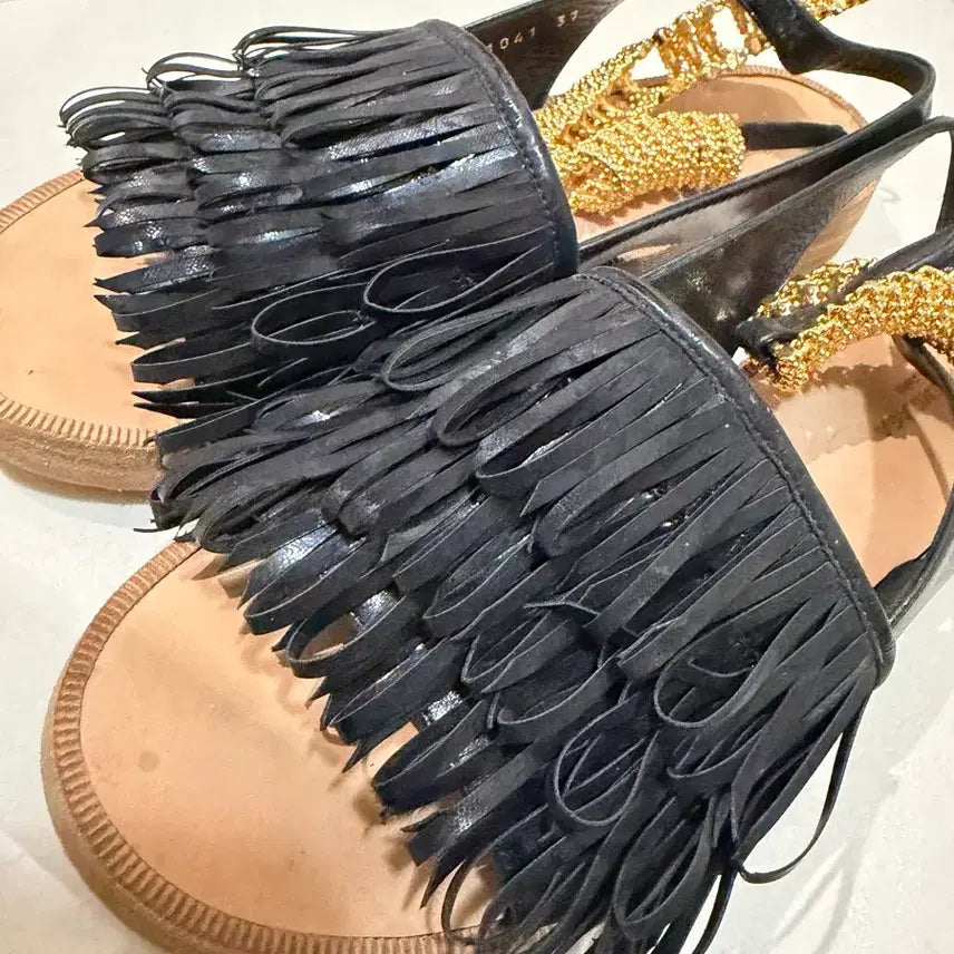 [BUNJANG] Balenciaga Gold Chain Ankle Strap Sandals / 발렌시아가 샌들