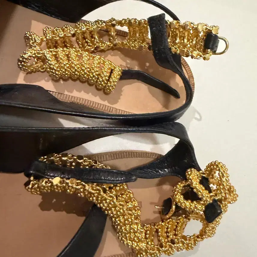 [BUNJANG] Balenciaga Gold Chain Ankle Strap Sandals / 발렌시아가 샌들