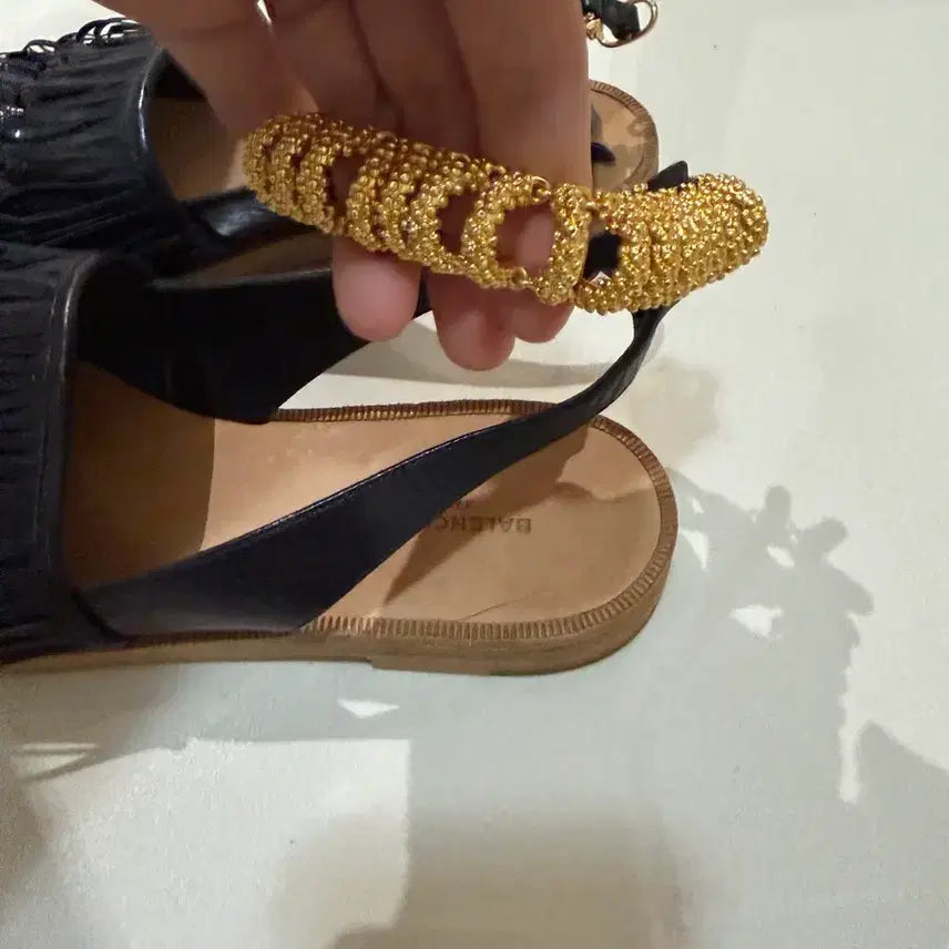 [BUNJANG] Balenciaga Gold Chain Ankle Strap Sandals / 발렌시아가 샌들