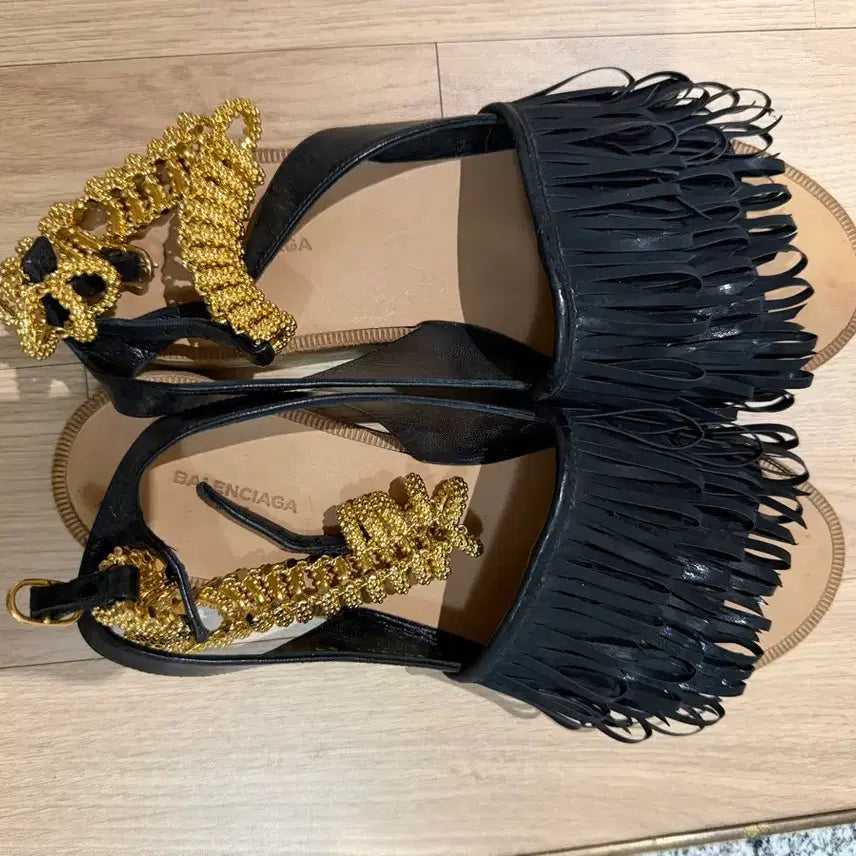 [BUNJANG] Balenciaga Gold Chain Ankle Strap Sandals / 발렌시아가 샌들