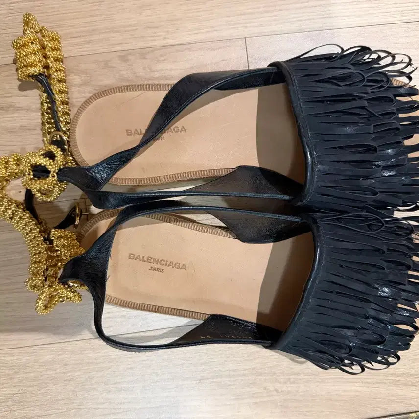 [BUNJANG] Balenciaga Gold Chain Ankle Strap Sandals / 발렌시아가 샌들