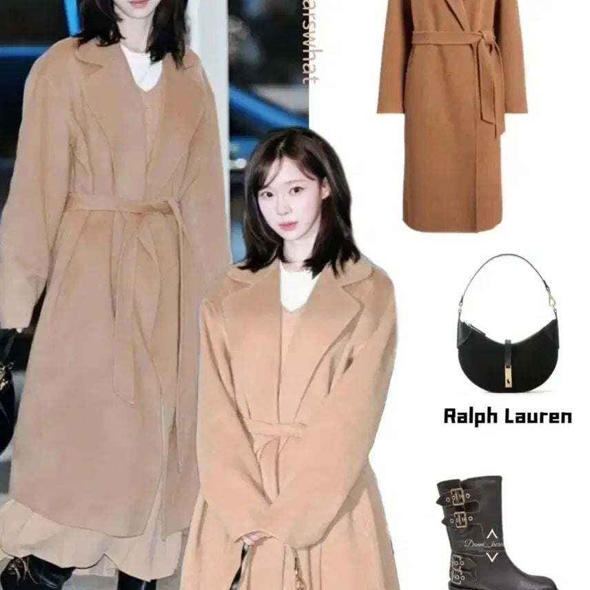 [BUNJANG] Polo Ralph Lauren Wool Cashmere Blend Wrap Belt Long Coat / (윈터착용) 폴로 랄프로렌 울 캐시미어 블렌드 랩 벨트 코트 여성 롱코트