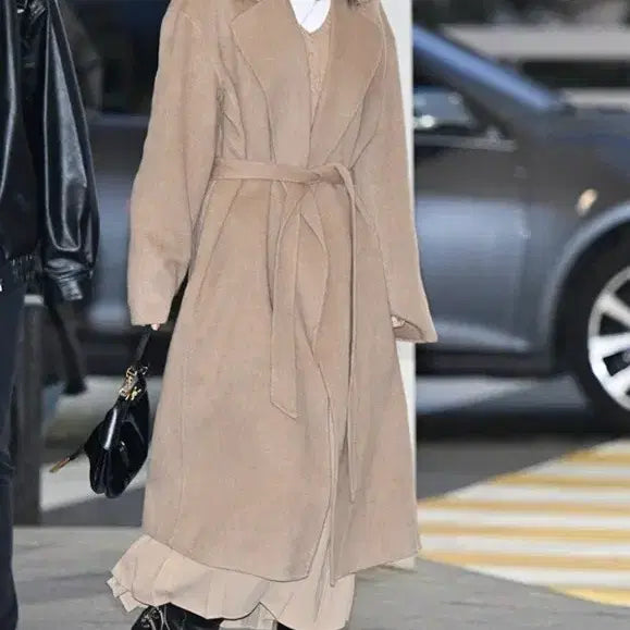 [BUNJANG] Polo Ralph Lauren Wool Cashmere Blend Wrap Belt Long Coat / (윈터착용) 폴로 랄프로렌 울 캐시미어 블렌드 랩 벨트 코트 여성 롱코트