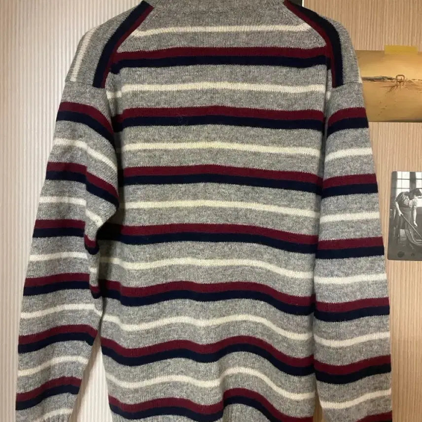 [BUNJANG] Beams Stripe Round Wool Knit Sweater / 빔즈(beams) 스트라이프 라운드 울니트 L사이즈