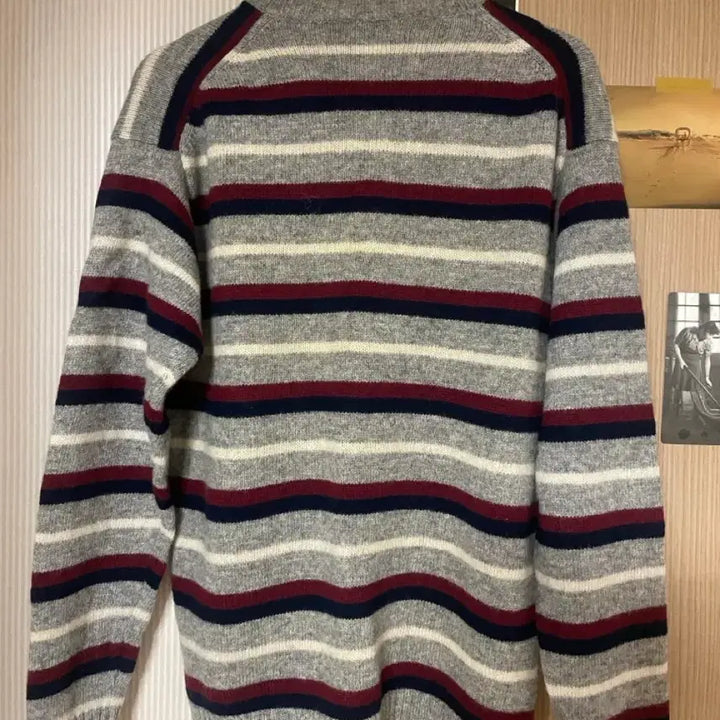 [BUNJANG] Beams Stripe Round Wool Knit Sweater / 빔즈(beams) 스트라이프 라운드 울니트 L사이즈