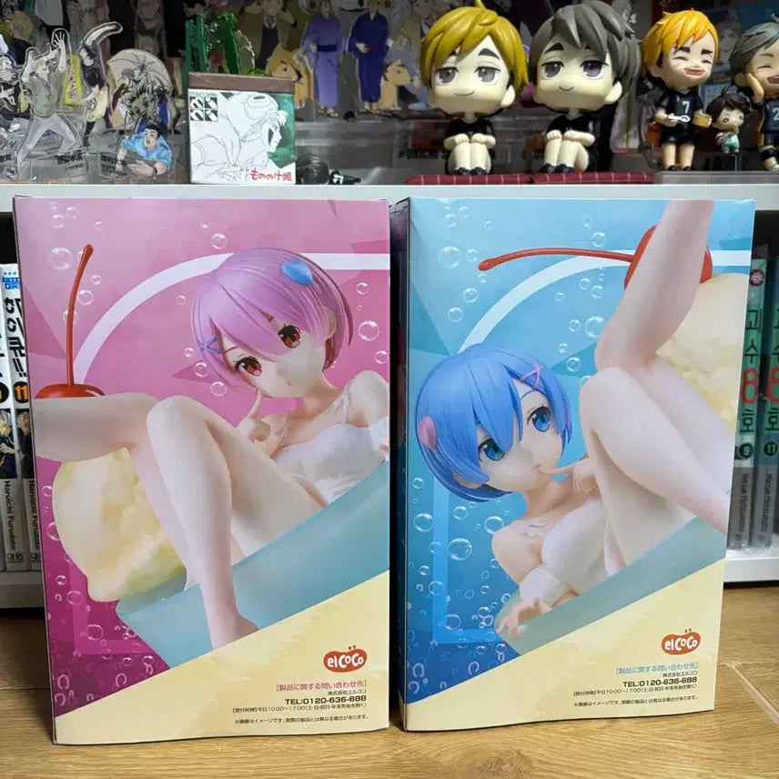 [BUNJANG] Re:Zero Cream Soda Rem Ram Figure Set / 리제로 크림소다 렘 람 피규어 미개봉 세트 엘코코 미소녀