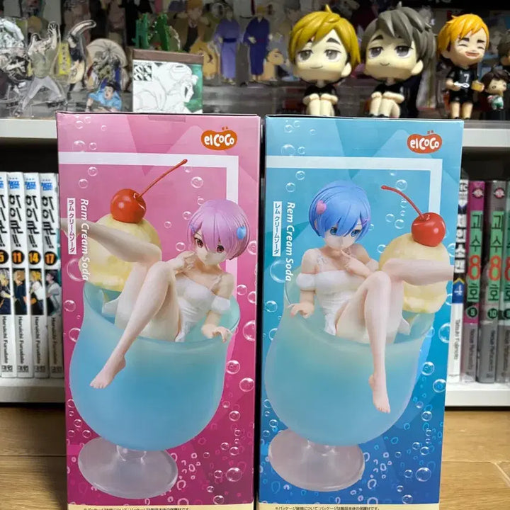 [BUNJANG] Re:Zero Cream Soda Rem Ram Figure Set / 리제로 크림소다 렘 람 피규어 미개봉 세트 엘코코 미소녀