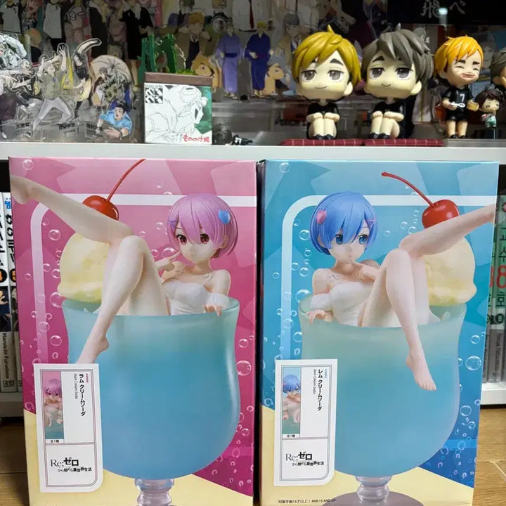 [BUNJANG] Re:Zero Cream Soda Rem Ram Figure Set / 리제로 크림소다 렘 람 피규어 미개봉 세트 엘코코 미소녀