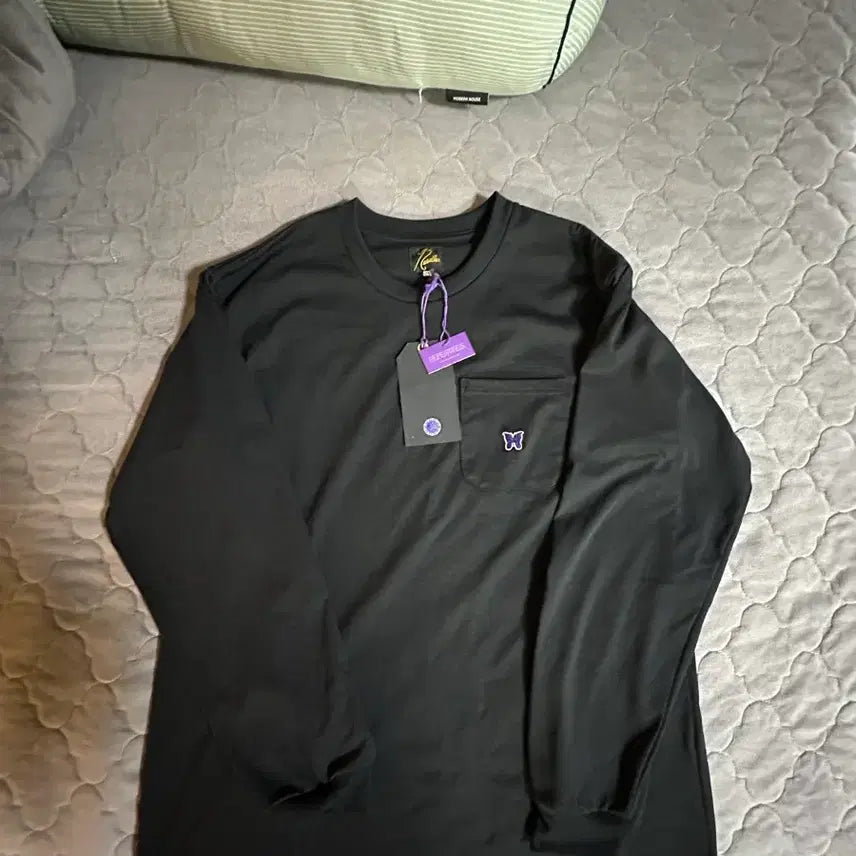 [BUNJANG] Needles Long Sleeve Pocket T-Shirt Cotton Jersey Black / (m) 니들스 롱슬리브 포켓 티셔츠 코튼 저지 블랙
