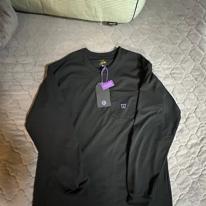 [BUNJANG] Needles Long Sleeve Pocket T-Shirt Cotton Jersey Black / (m) 니들스 롱슬리브 포켓 티셔츠 코튼 저지 블랙