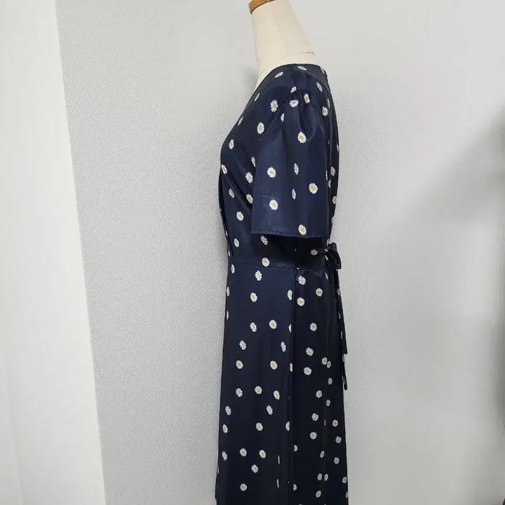 [BUNJANG] Navy Daisy Wrap Long Dress XL / 네이비 데이지 랩 원피스 XL