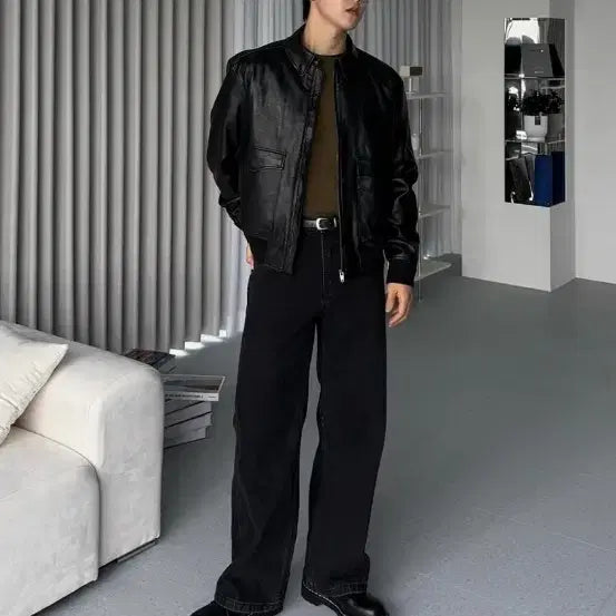 [BUNJANG] General Idea Leather Jacket (M) / 제너럴아이디어 레더자켓 m