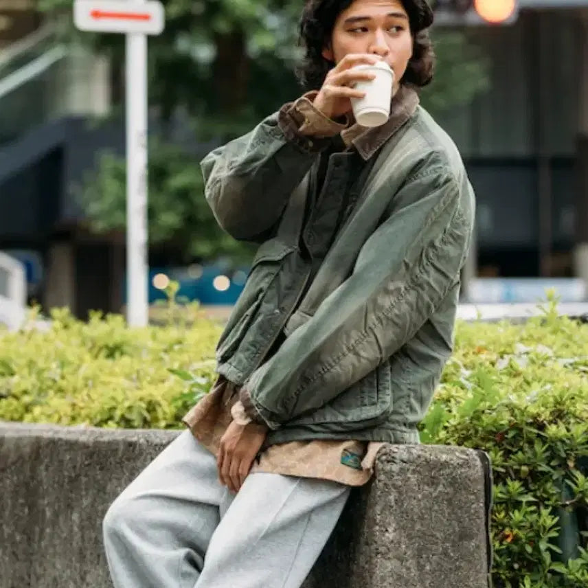 [BUNJANG] Freaks Store Vintage Cotton Nylon Blouson / 프릭스스토어 - 빈티지 코튼 블루종