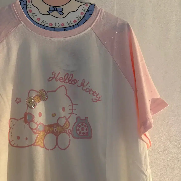 [BUNJANG] Kitty Pink Short Sleeve T-Shirt Vintage / 키티 핑크 반팔티 빈티지