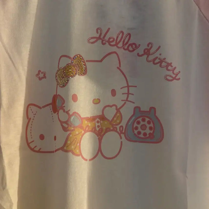 [BUNJANG] Kitty Pink Short Sleeve T-Shirt Vintage / 키티 핑크 반팔티 빈티지