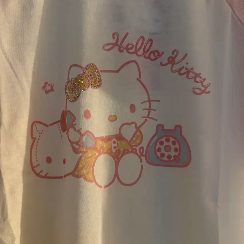 [BUNJANG] Kitty Pink Short Sleeve T-Shirt Vintage / 키티 핑크 반팔티 빈티지