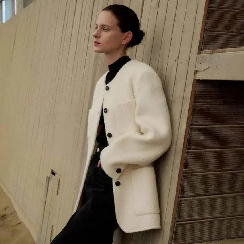 [BUNJANG] Lamerei Alpaca Round Jacket / 라메레이 알파카 라운드 자켓
