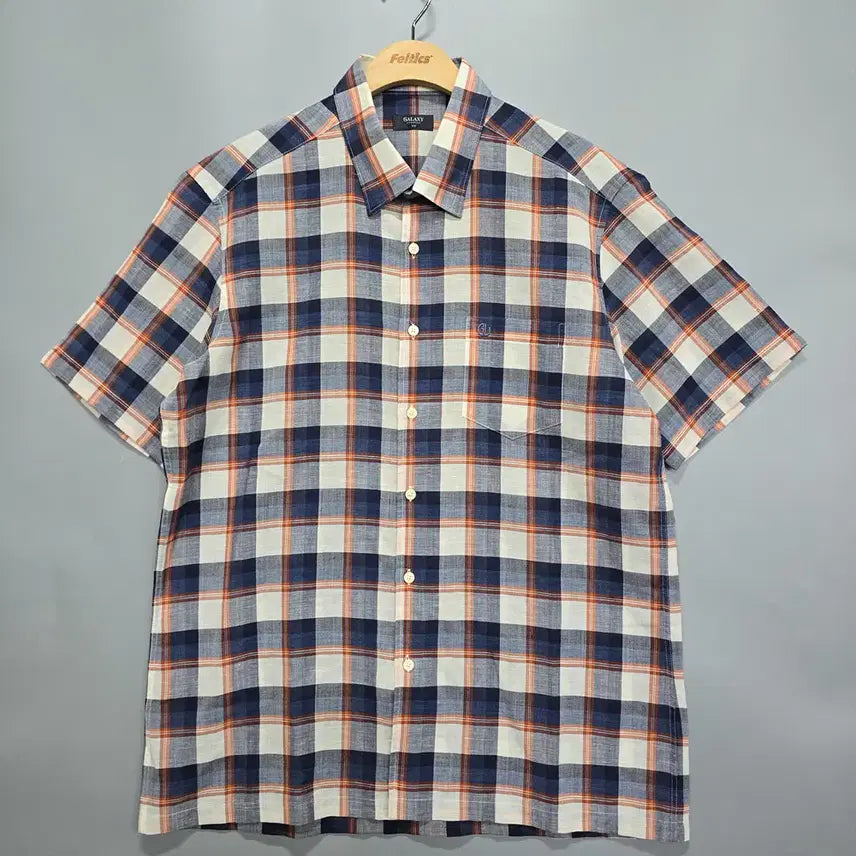 [BUNJANG] Galaxy Check Short Sleeve Shirt Size 110 / 갤럭시(galaxy) 체크 반팔 셔츠 110