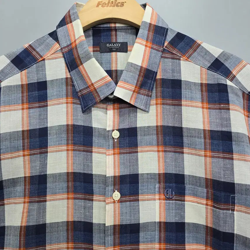 [BUNJANG] Galaxy Check Short Sleeve Shirt Size 110 / 갤럭시(galaxy) 체크 반팔 셔츠 110