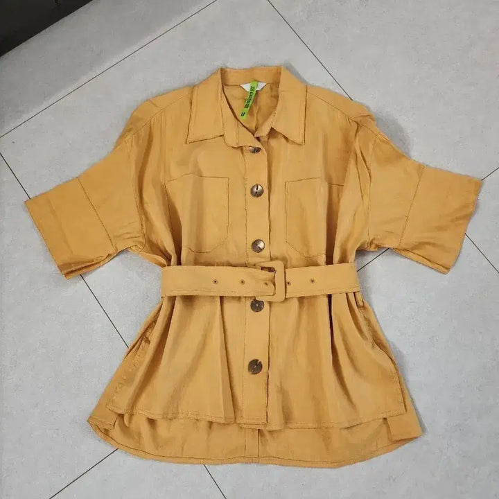 [BUNJANG] TIME Half-Sleeve Belted Shirt / 한섬의류 타임 반팔 벨트셔츠